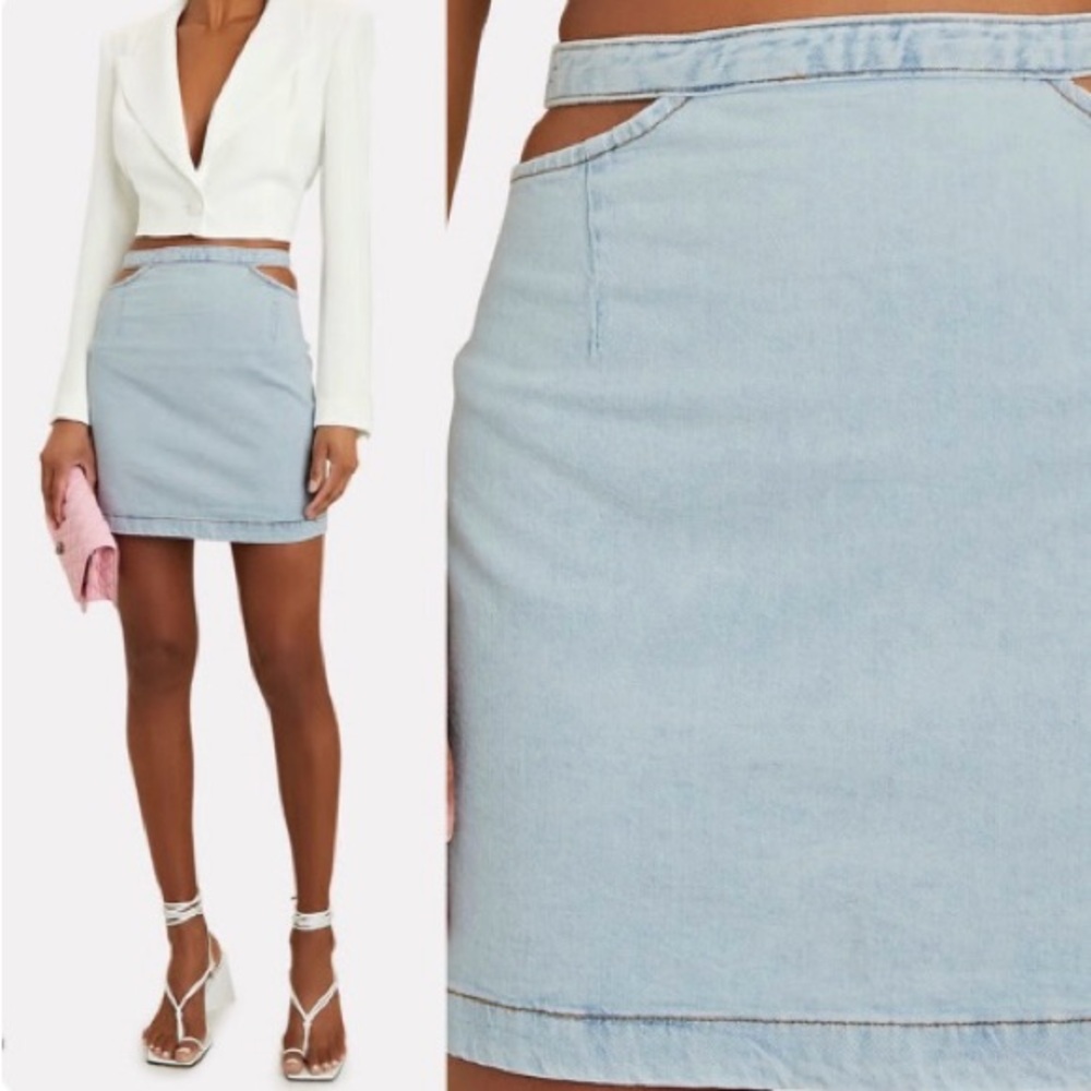 WeWoreWhat  - Revolve Cutout Denim Skirt Mini High Waist-NWT- Small